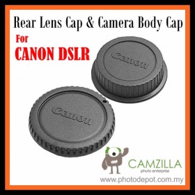 Rear Lens Cap & Camera Body Cap for Canon 1000D 1100D 450D 500D 550D DSLR